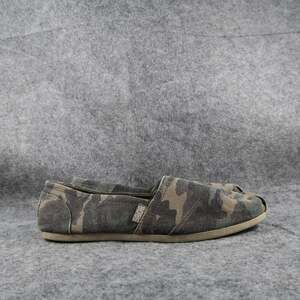 Skechers Bobs Shoes Womens 9 Slip On Flats Casual Canvas Camo Green Memory Foam